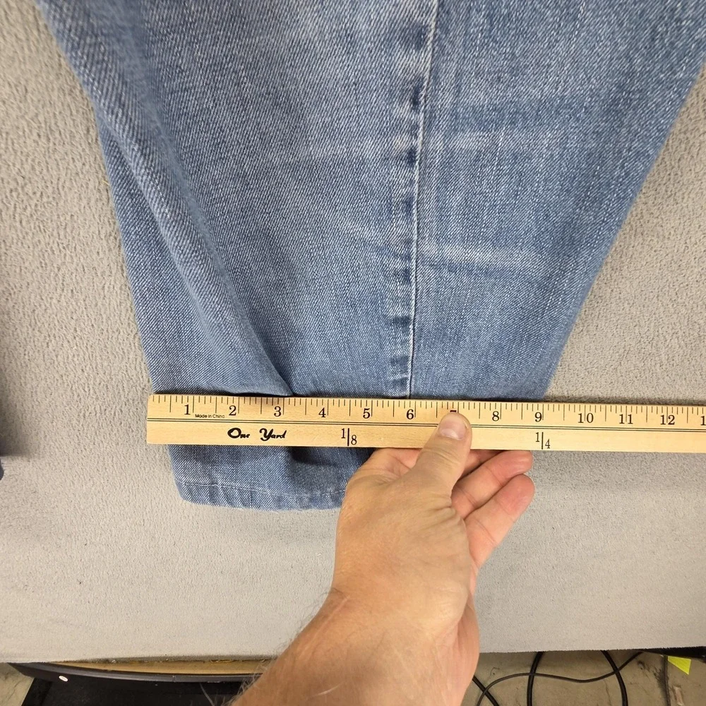 VTG Levis Engineered Jeans Mens Blue Twisted Flap Pockets Altered Hem Fits 34x25